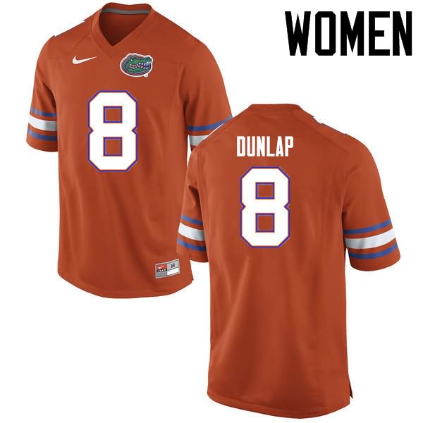 NCAA Florida Gators Carlos Dunlap Women's #8 Nike Orange Stitched Authentic College Football Jersey XEC6564SO